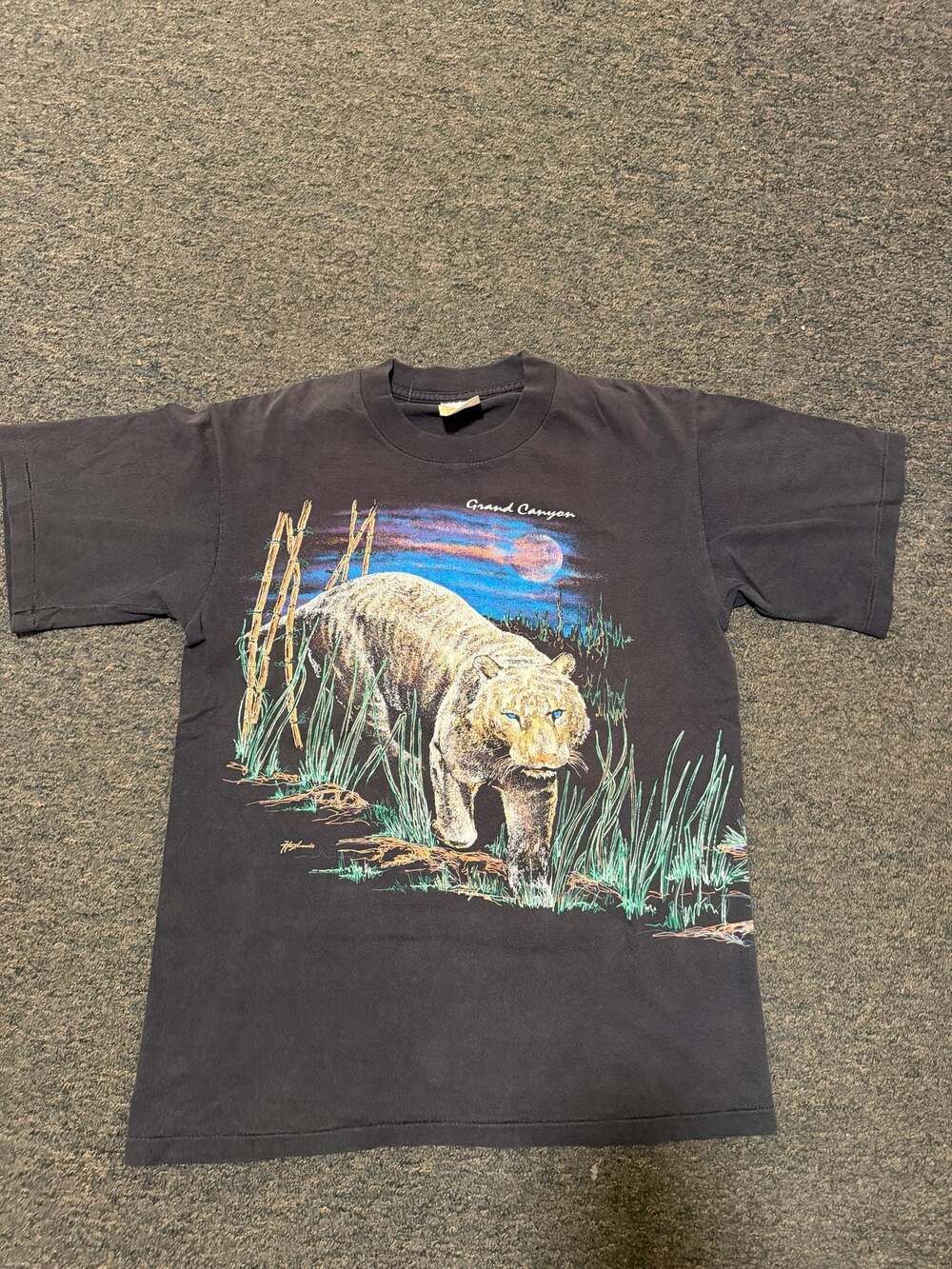 Vintage 90s Hazelwood Grand Canyon White Tiger Graphic T-Shirt Medium